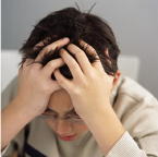 Overwhelmed teen in despair