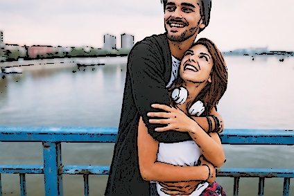 Happy Together couple hugging