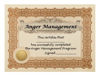 anger management program certificate